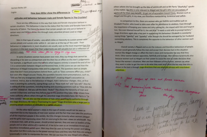 Underlining and highlighting the strengths and weaknesses, prior to discussion. 